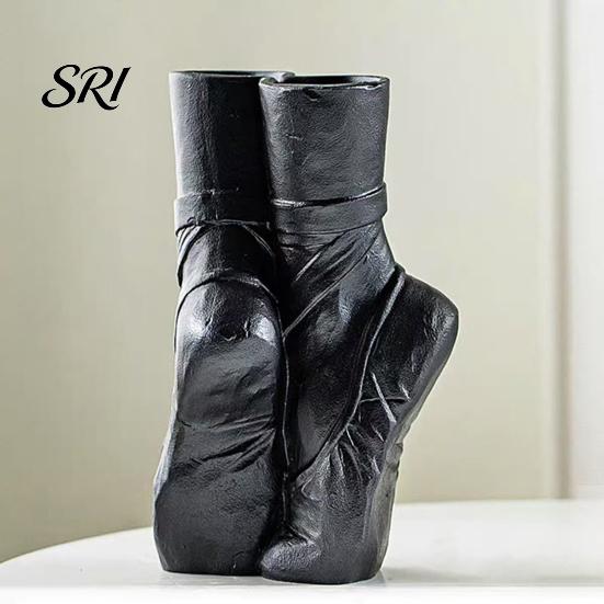Ballet Pointe Shoe Decor Shoes Flower Vase Modern Floral Arrangement Table Centerpiece Abstract Art Dancing Unique Decorative for Coffee Office Shelf