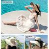 Wide Brim Straw Hat for Women - Summer Beach Sun Hat, UPF Sun Protection, Fashionable & Packable