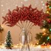 Christmas Decoration Glitter Berrie Artificial Foam Flower Bouquet Christmas Tree Ornaments Red Gold Silver Fake Berries Branch