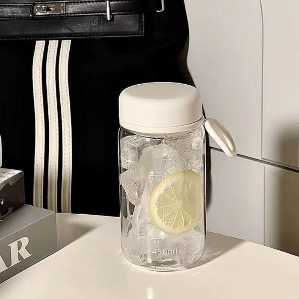 Lifting Rope Milk Water Bottles 450ml Drinking Water Bottle Transparent Plastic Cup  Coffee Cups
