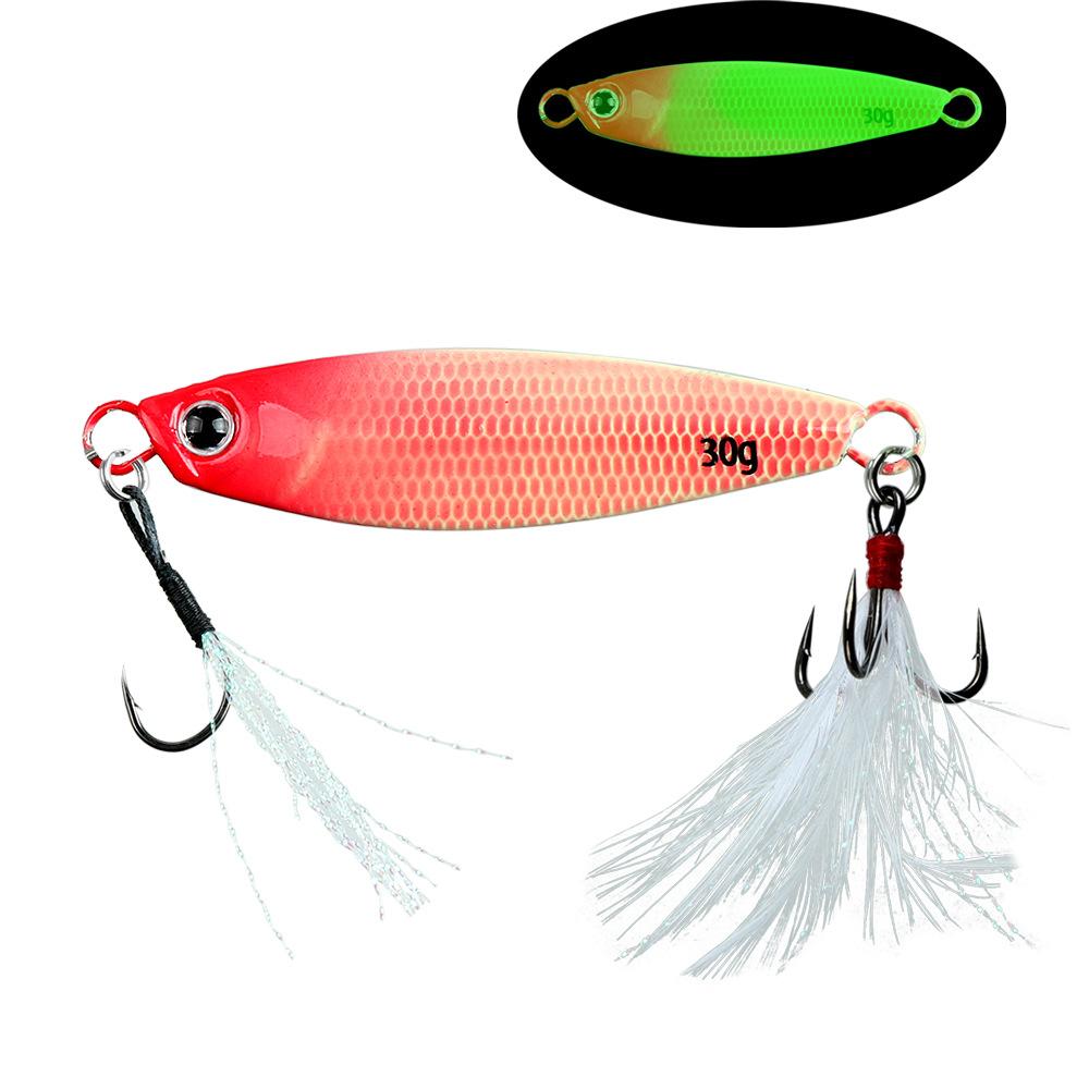 Luminous Jigging Lure for Long Casting7g30gFeather Hook Sea Fishing Floating Shore Mackerel Special Bait
