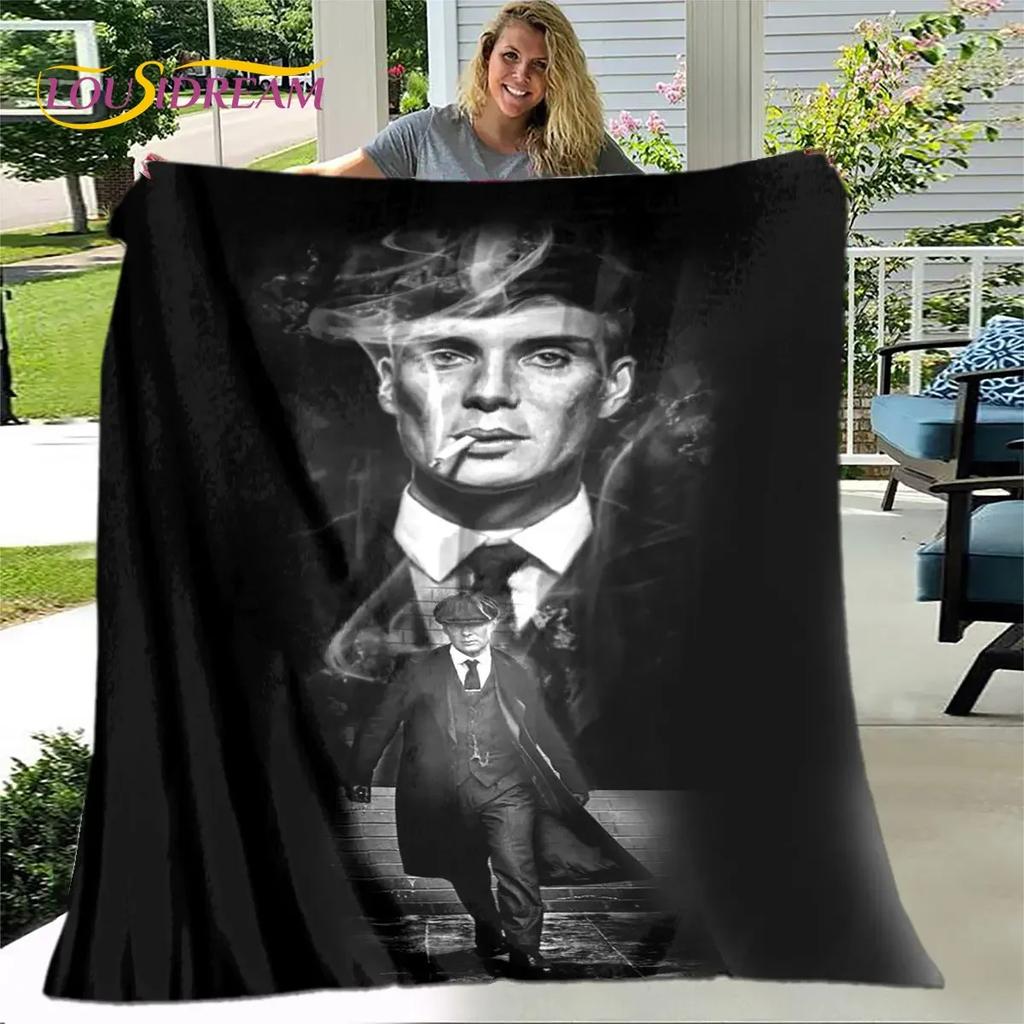 P-Coperta Morbida in Peluche Peaky Blinders Tommy Shelby,Coperta in Flanella Coperta Plaid per Soggiorno Camera da Letto Letto Divano Coperta da Picnic Bambino