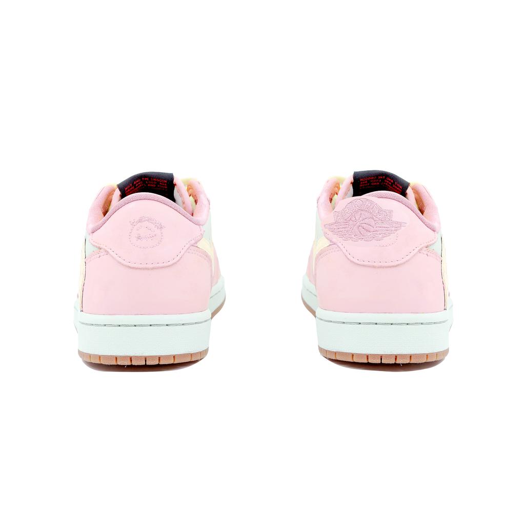 Travis Scott X Jordan Air Jordan 1 Cushioning Slip-Resistant Low-Top Vintage Basketball Shoes Unisex Beige Pin DZ4137-700(Team-)-Random Packaging Bags