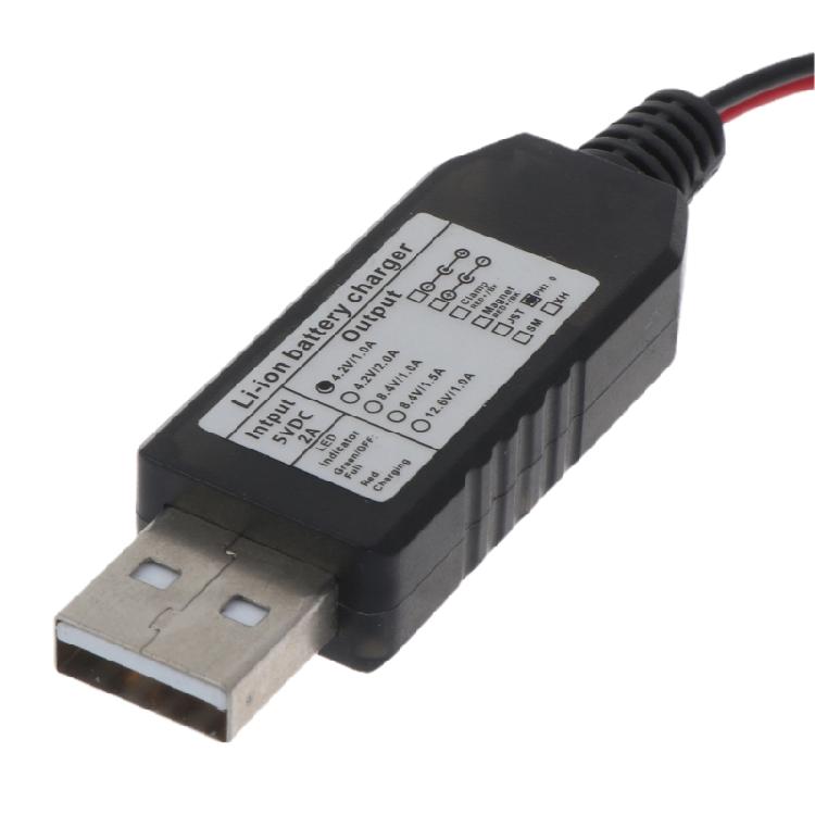 PH2.0 2-Pin Ladekabel für 3,7V wiederaufladbare Batterie USB-Ladekabel Draht 1m