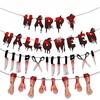 Halloween Party Banner - Bloody Knife/Weapon Horror Design, Welcome Halloween Banner, Haunted House Hanging Decor
