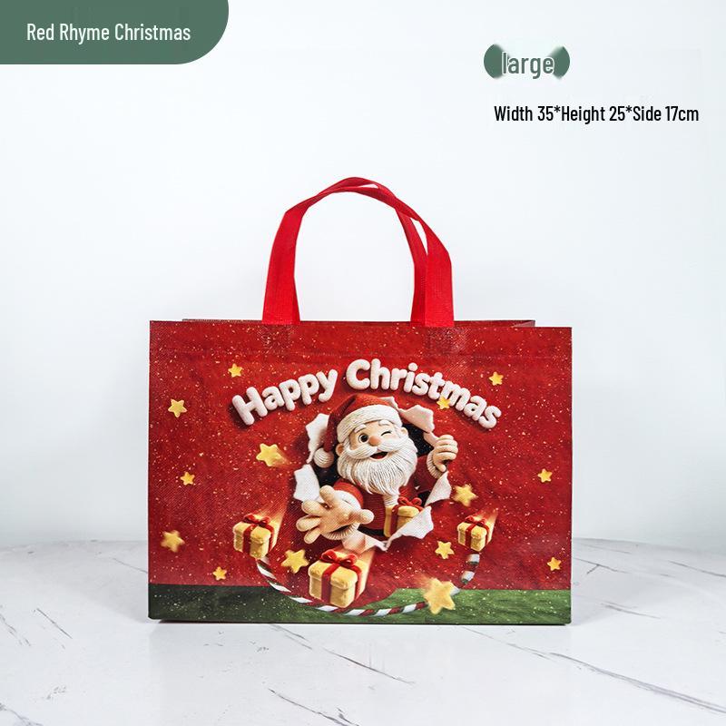 Christmas Santa Claus Non-Woven Gift Bag - Festive Cross-Border Handbag