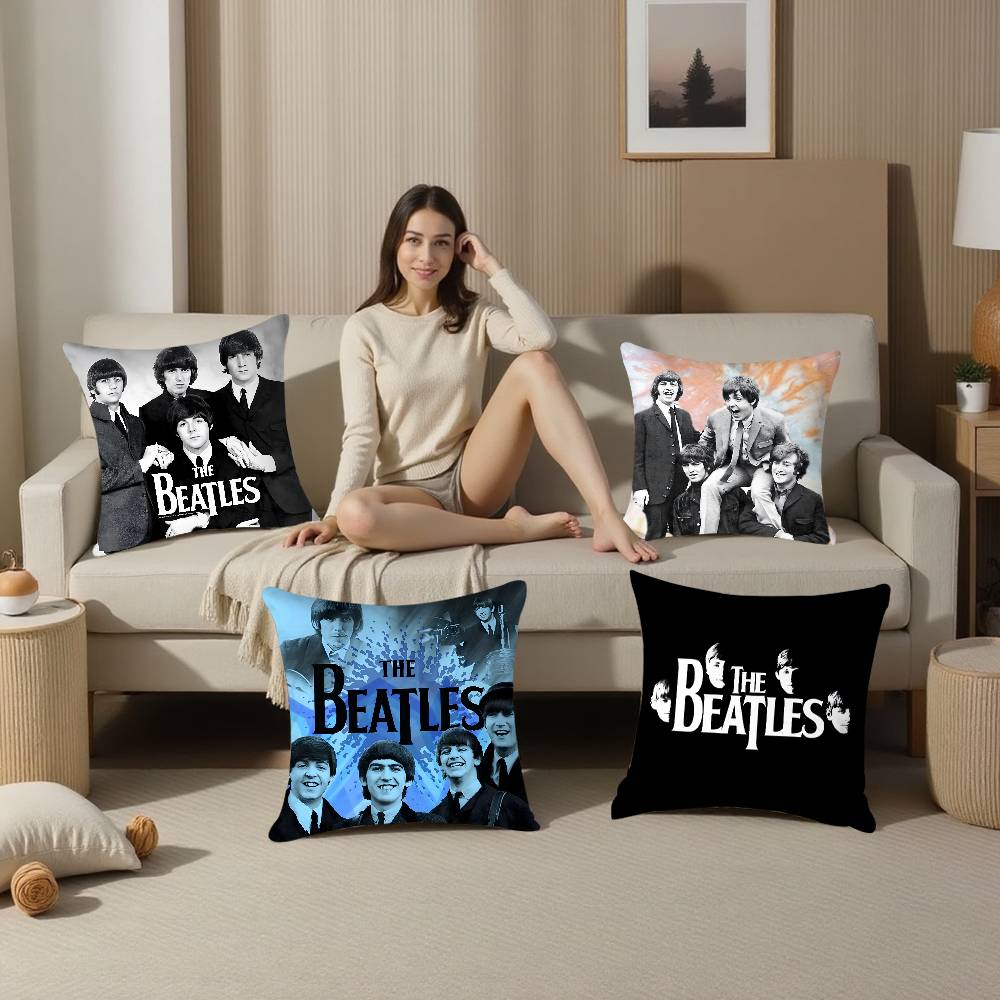 The B-beatleS-Band Pillow Case Plush Fabric Soft Pillowcase Double Sided Print Cushion Cover Household