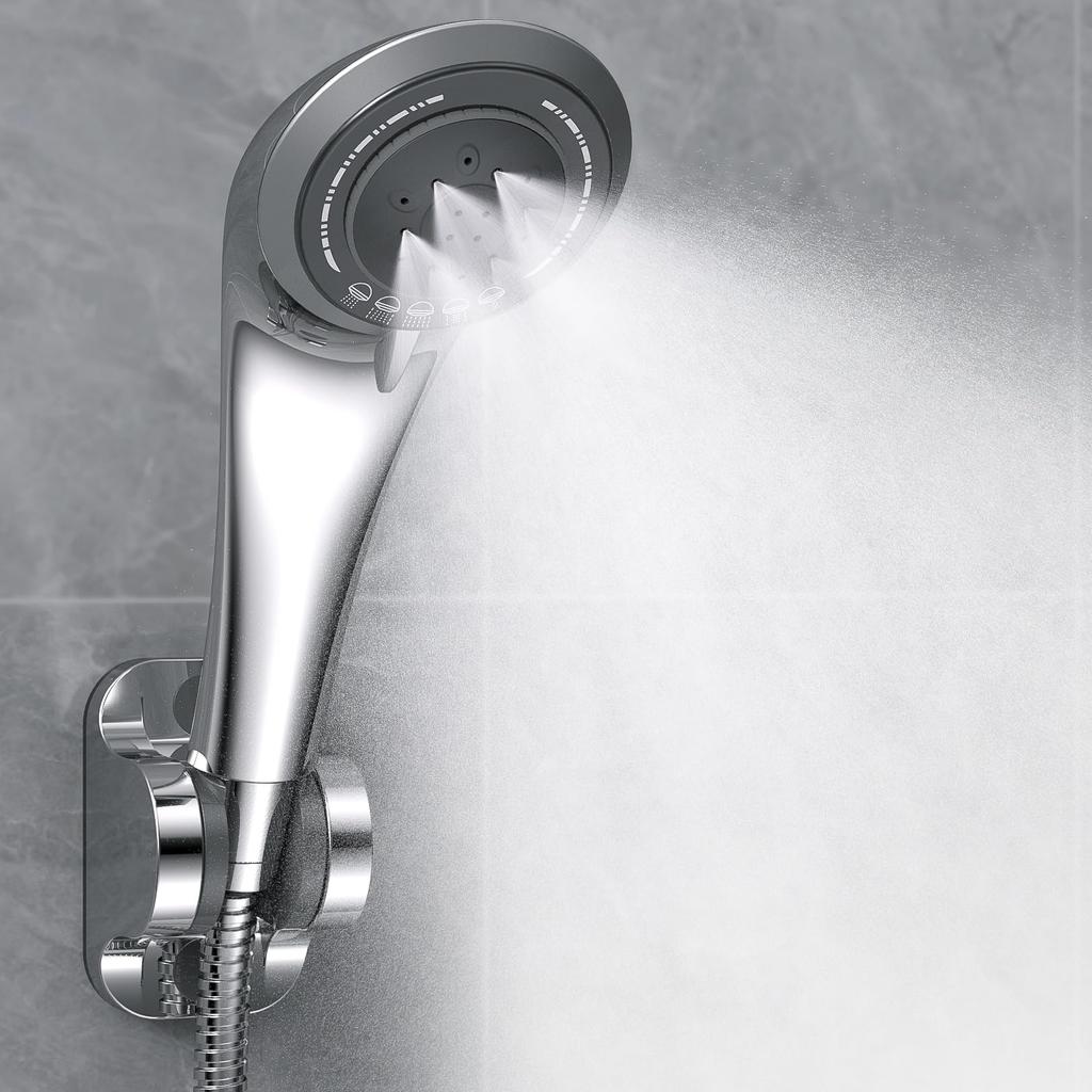 RUNCTY Shower Head Micro Nano Bubble Mist 5 Stage Mode Water Saving High Water Pressure High Cleaning Power Ultra Fine Water Stream Skin Care Leak
