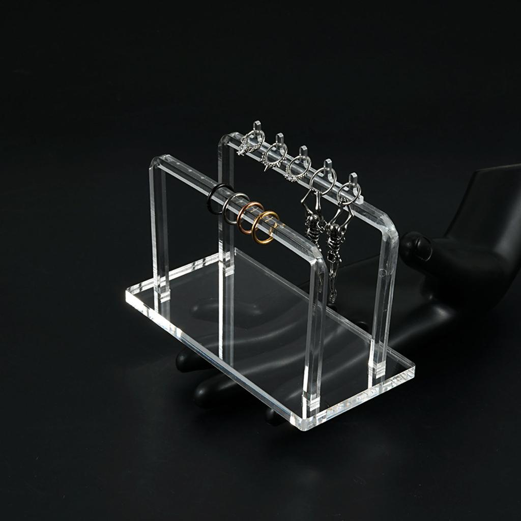 Rectangular Acrylic Earring Holder Hollow Acrylic Bracket Jewelry Retail Holder Jewelry Display Board with Clear Base