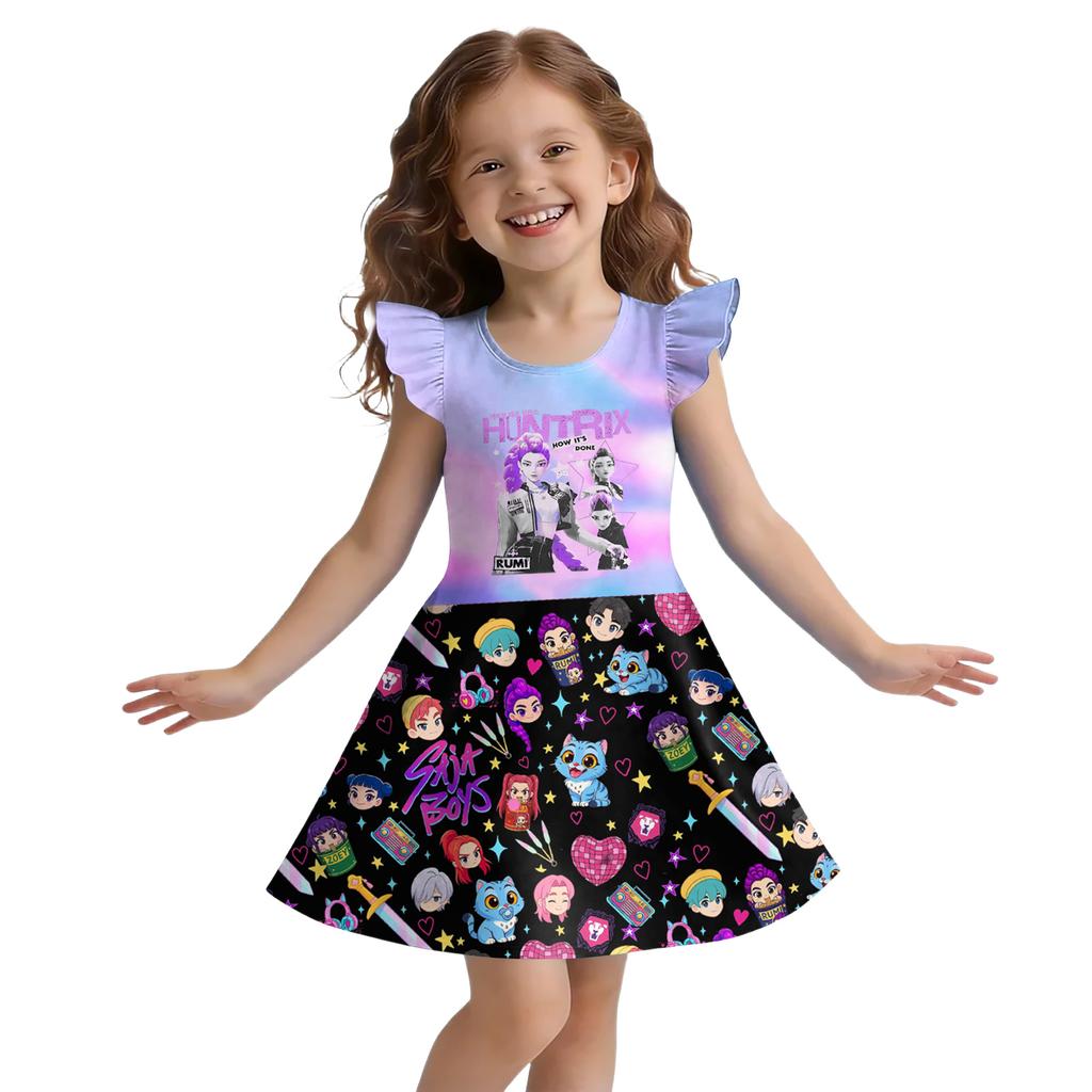 Children's Sleeveless U-neck Summer A-line Floral Casual Holiday Dress