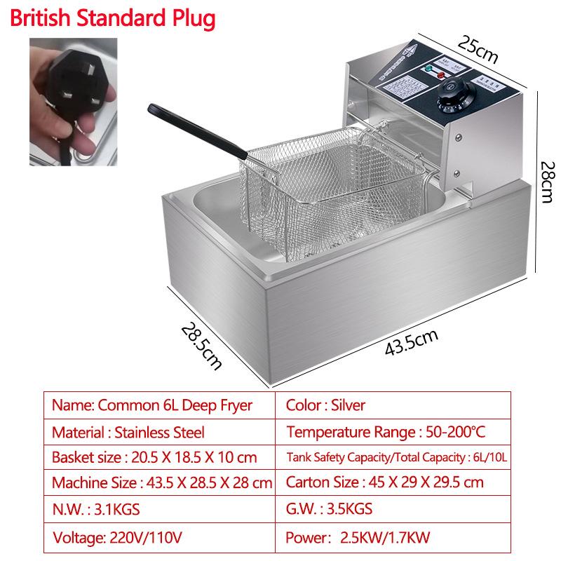 Dual Voltage Electric Deep Fryer: 110V/220V Pan - US/EU/JP Compliant