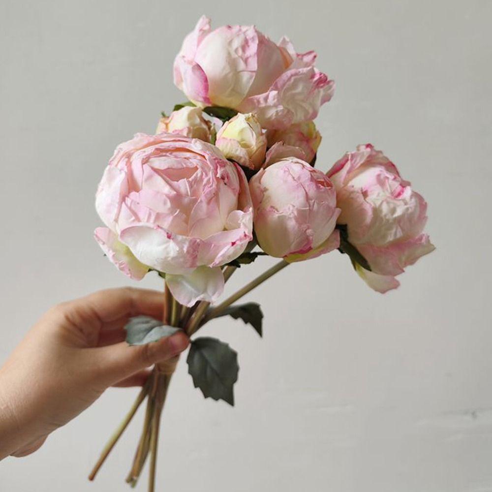 4 Flower 3 Buds Peony Artificial Flower Silk Petals Faux Flower Decorative Flower Home Decoration