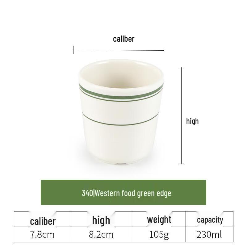 Melamine Restaurant Rice Bowl with Green Rim