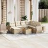 VidaXL Garden Lounge Set with Cushions 8 Pcs, Patio Sofas, Patio Furniture Set, Outdoor Furniture, Beige 3225120