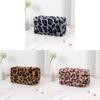 Plush Leopard Print Makeup Bag Large Capacity Travel Organizer For Women
