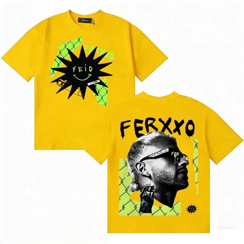 Feid Inter Shibuya La Mafia Fans Gift Merch Tshirt Unisexs Women Summer Fashion T Shirt Teenagers Cotton Oversized Crewneck T Shirt