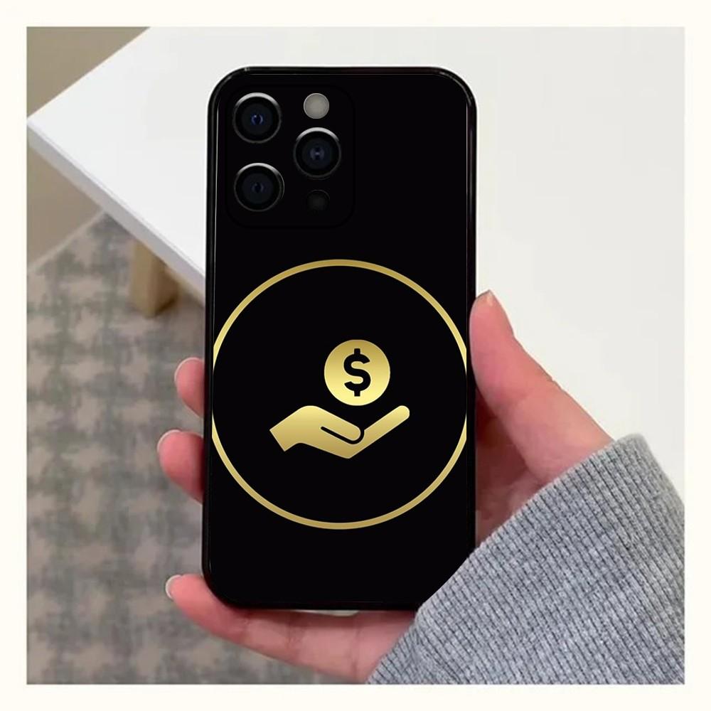 Money Gold Cash Art Design Phone Case For Apple iPhone 15,14,13,12,11,Pro,X,XS,Max,XR,Plus,Mini Soft Black Cover