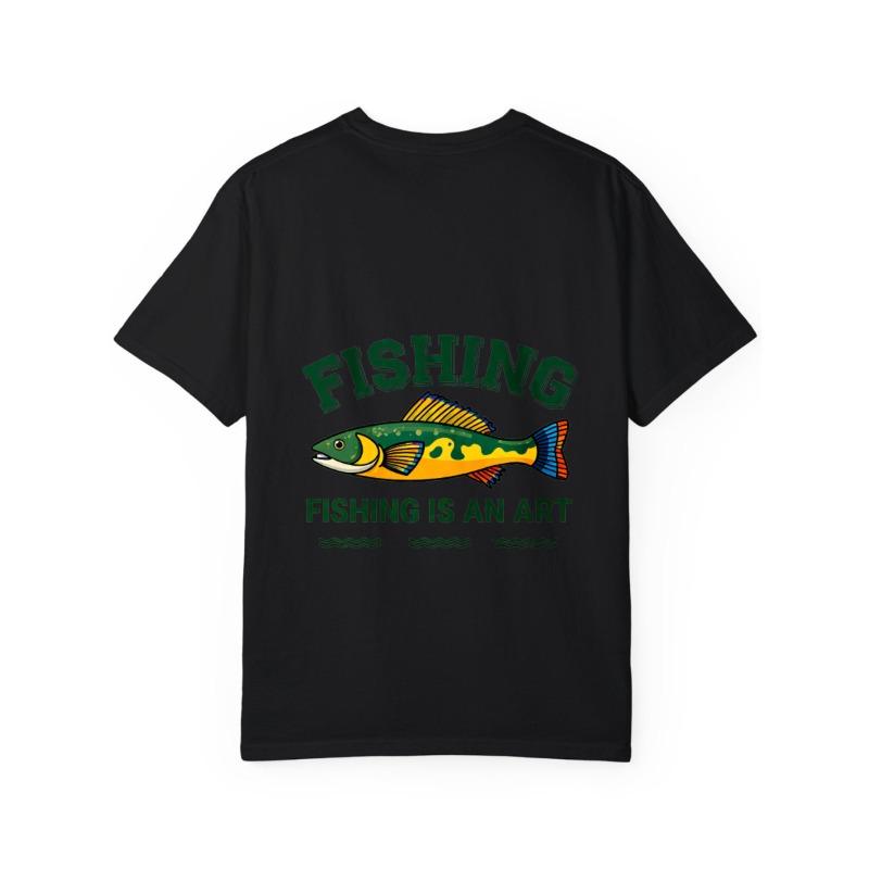 Fishing T Shirt White Fish and Text Design for Outdoor Activities
