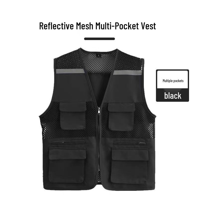 Children's Custom Multi-Pocket Mesh Activity Vest with Logo for Summer