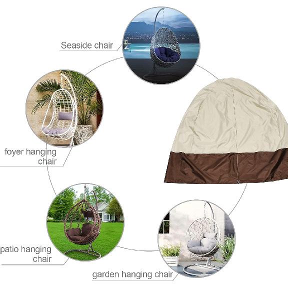 Patio Hanging Chair Cover, Egg Swing Chair Cover Waterproof Heavy Duty Outdoor Furniture Protector Cover, 74.8'' L X 45.3''W