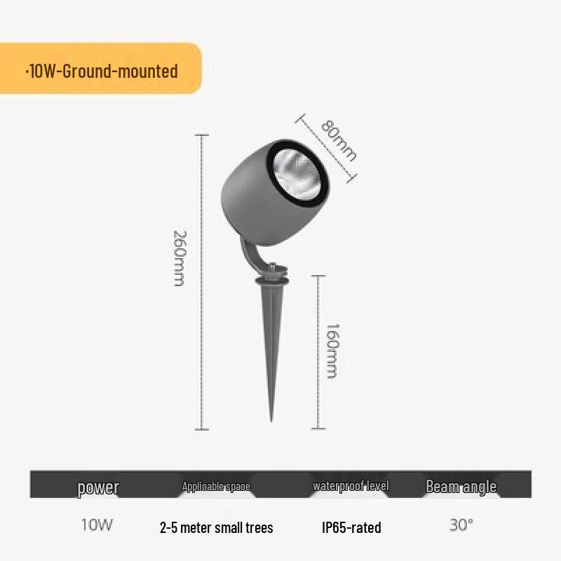 10W Warm White LED Outdoor Ground Plug Spot Light