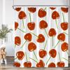 Summer Pink Fruit Shower Curtain Strawberry Cherry Peach Watermelon Shower Curtain Girl Woman Polyester Bathtub Decoration