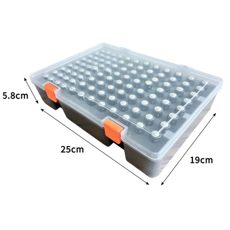 Big Capacity Battery Storage Case Holds 64 Normal And 36 Mini Batteries With Locking Lid For Easy Maintenance