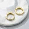 Classic Round Hoop Earrings For Women AAAA Zirconia Gold Color Elegant Wedding Huggie Ear Buckle Fashion Daily Jewelry Earrings