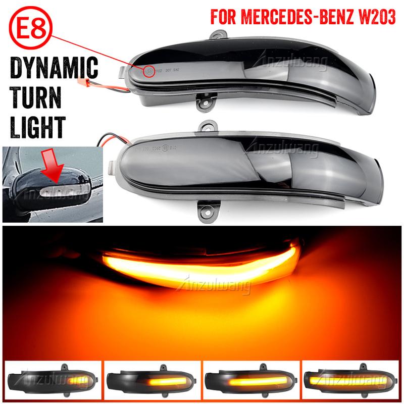Fit For Mercedes Benc CL203 (2000-2007.04) Dynamic Turn Signal LED Side Mirror Indicator Blinker Sequential Light