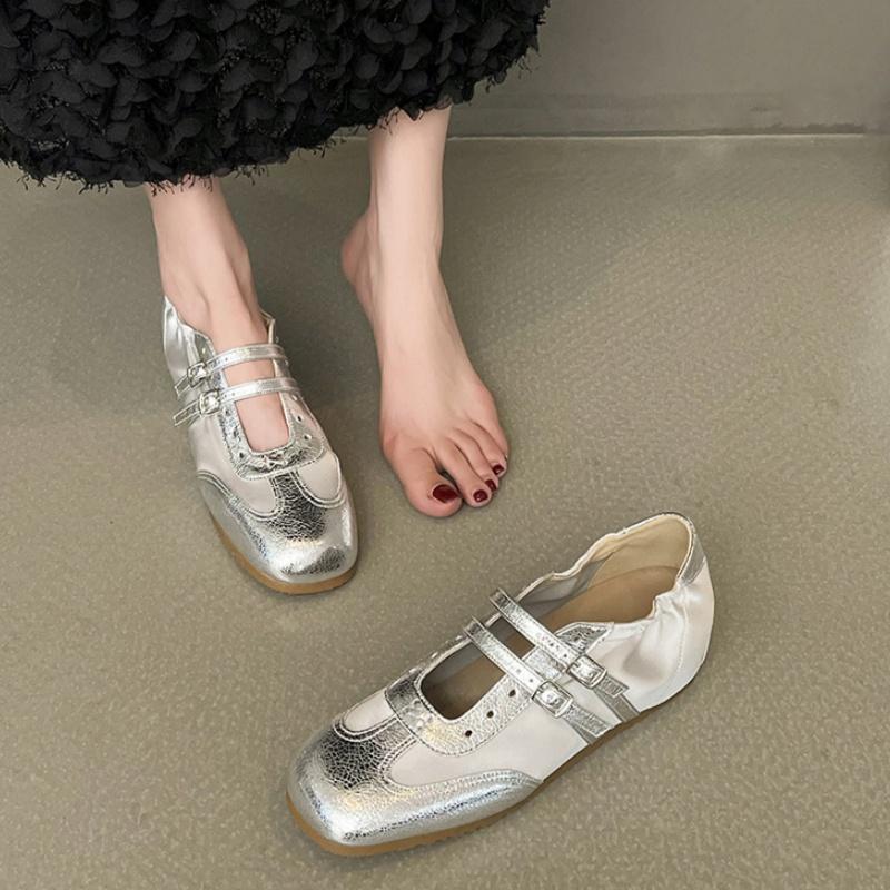 Fashion Ballet Flat Shoes 2025 Summer Breathable Soft Women Sneakers Mary Jane Fashion Forest Style Flat Sneakers Casual Flat Shoes