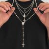 Ingemark 4Pcs/Set Goth Cross Jesus Pendant Choker Necklace for Women Vintage Gold Color Long Chain Christian Jewelry Men Gift