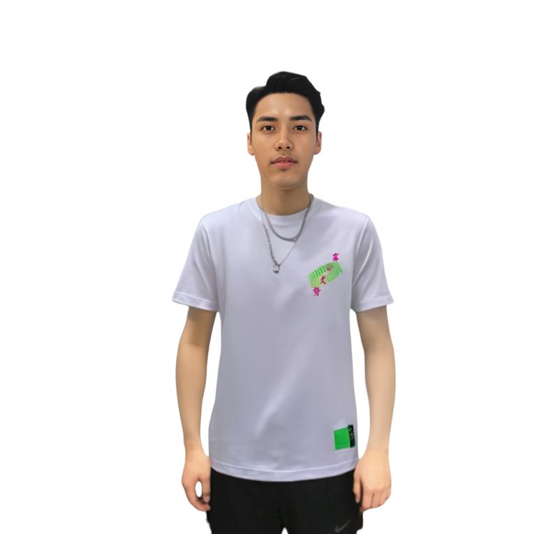 Li Ning T Shirts Men's White Crew Neck Moderate Straight Fit AHSR925-3
