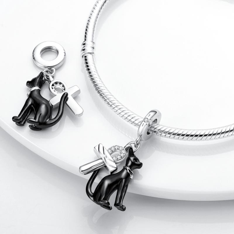 Real Copper Cool Black Series Charm Fit Original Pandora Bracelet Bangle Diy Jewelry Making Gift