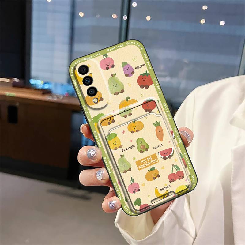 Card Slot Silicone Phone Case For Wiko T50 Cover Full Wrap Cartoon TPU Anti-knock Shockproof Dirt-resistant Soft Case