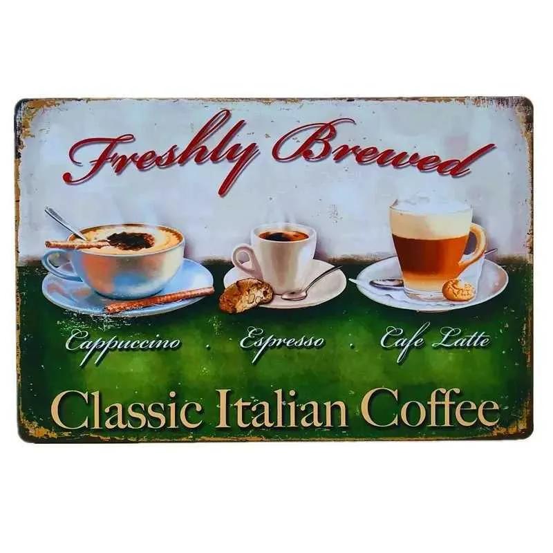 Vintage Metal Tin Logo Wall Decoration Vintage Coffee Art Poster Kitchen Bar Club Coffee Shop Board Room Decoration