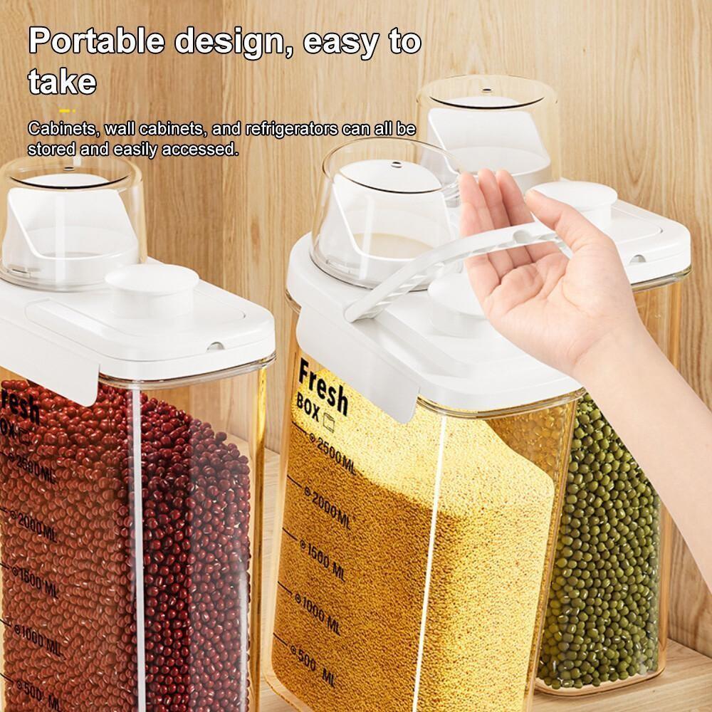 1PCS Airtight Rice Storage Container Insect Proof Moisture Sealed Grain Bin  For  Flour Millet Wheat Kitchen Pantry Organization