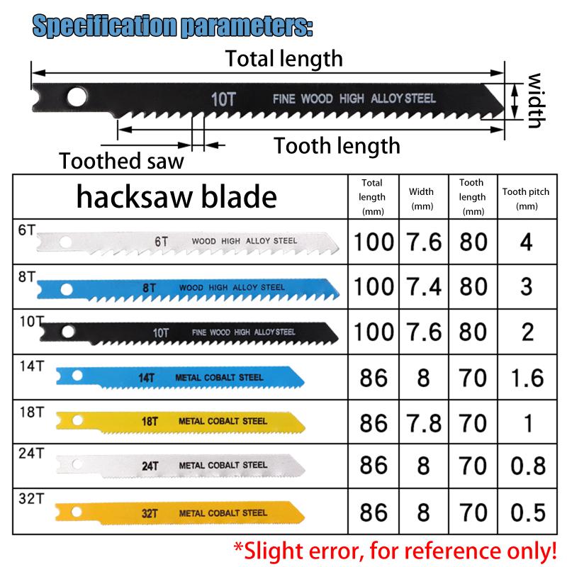 7/14Pcs Jig Saw Blade Set Hcs Assorted Saw Blades Fast Cut Down Professional Sharp Jigsaw Blade Woodworking Tool