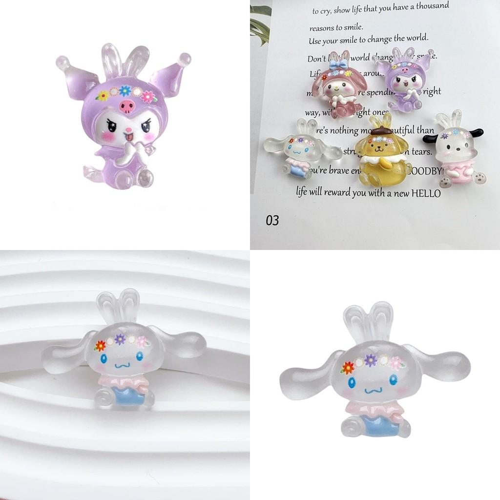 Lovely Cartoon Animal Resin Decorations For Diy Crafts Cream Gel Material