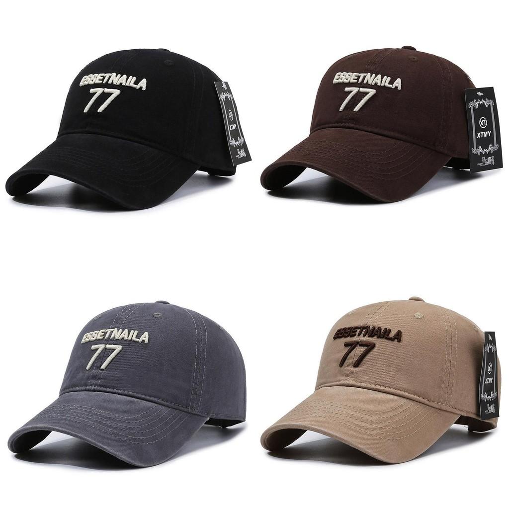 Letter 77 Essetnaila Embroidery Baseball Cap Outdoor Sun Protection Breathable