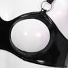 Soutien-gorge ouvert en cuir verni aspect mouillé pour femme Bretelles réglables avec anneau O Crop top Lingerie Sous-vêtements Hauts