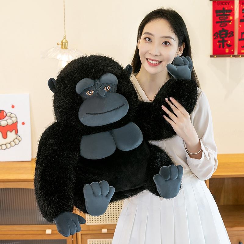 Non-Toxic New 50Cm Giant Stuffed Monkey Gorilla Doll Plush Toy Wild Zoo Animal Black Fuzzy Soft Plushie Peluche Kids Birthday Gifts Decor