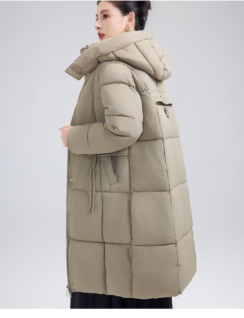 Women's Mid-Length Hooded Down Cotton Jacket - 2024 Autumn Fashion, Casual and Warm Coat