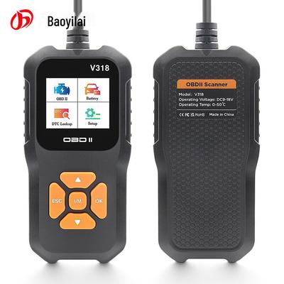 V318 Cititor de coduri OBD Scanner auto cu ecran color, 10 limbi și 9 protocoale pentru detectarea erorilor