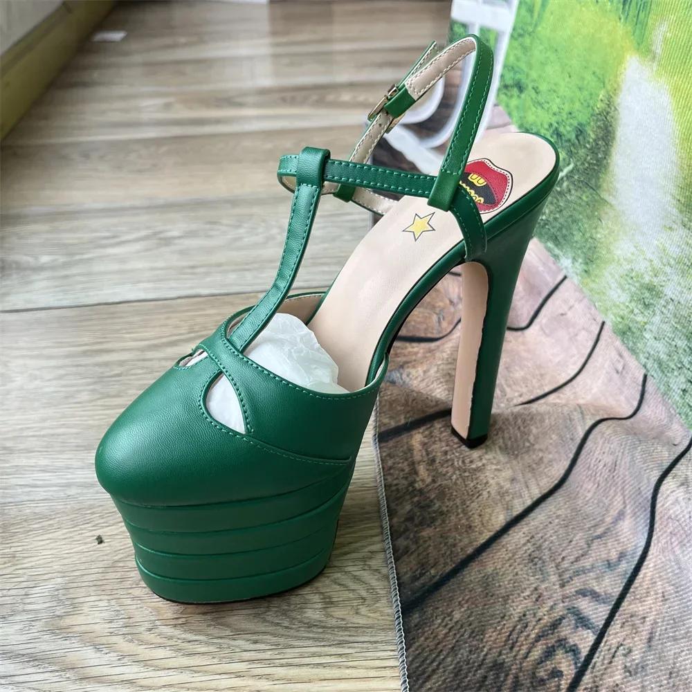 Fashion Brand Sexy Rivet 16cm High Heel Sandals Platform Party Wedding Ball T-stage Women Shoes High Quality Large 43summer Female Shoes