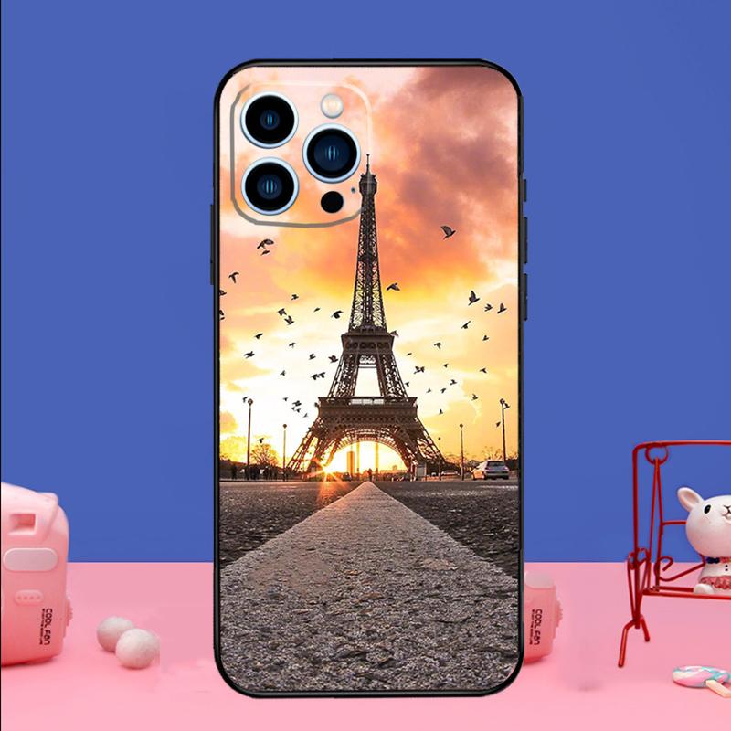 Paris Eiffel Tower France Phone Case For iPhone 16 15 14 13 12 11 17 Pro Max Plus 12 13 mini 16e 17 Air Bumper Cover