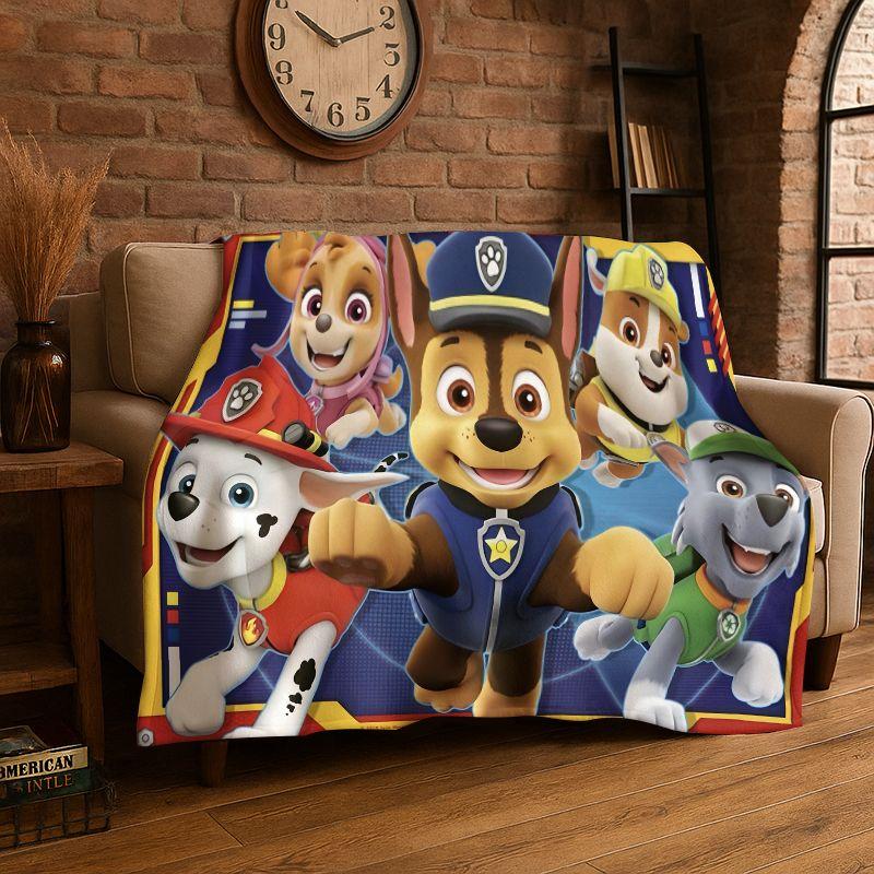 Cute Dog P-Patrol Cartoon Soft Flannel Throw Blanket,Cozy Blanket for Bed,Couch,Sofa,Bedroom,Living Room,Travel,Picnic kids
