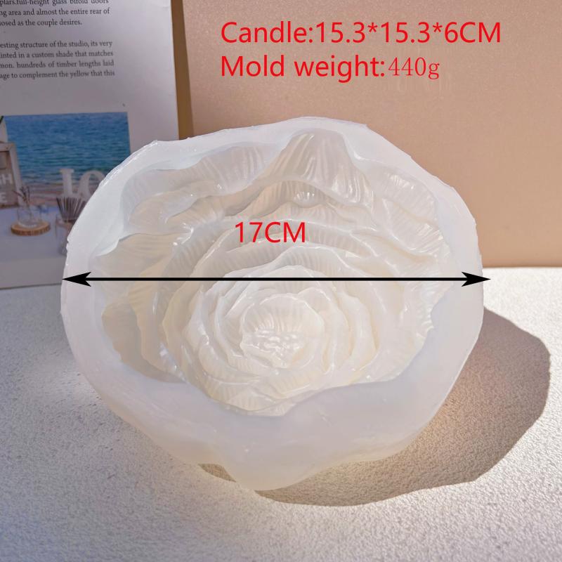 15cm Big Size Peony Silicone Candle Mold High Quality Resin and Plaster Disposable Cake Tool for Baking Packaged in Bag