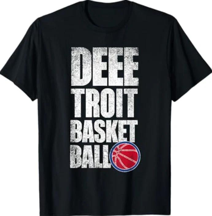 Funny Deeetroit Vintage Basketball T-Shirt XL