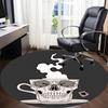 1pc Coffee Skull Office Round Area Rug, Under Office Chairs Bedroom Living Room Home Decor, Room Deco