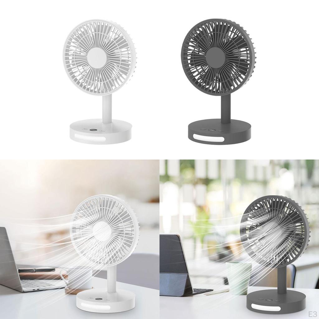 Desk Fan Mini Adjustable Angle Night Light Quiet Powerful Cooling Table for Home Car